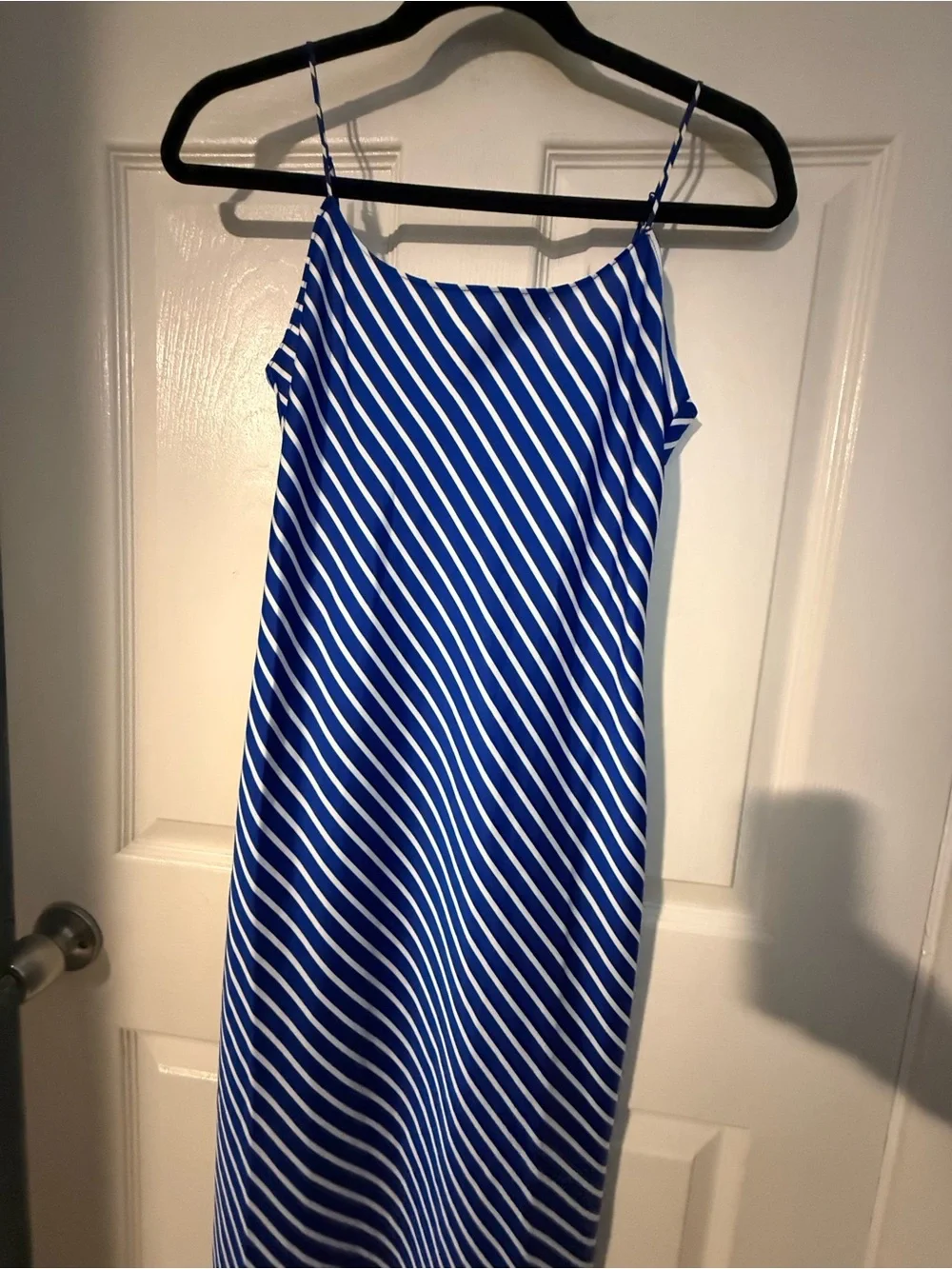 J. Crew Royal Blue and White Striped Spaghetti Strap dress size 0